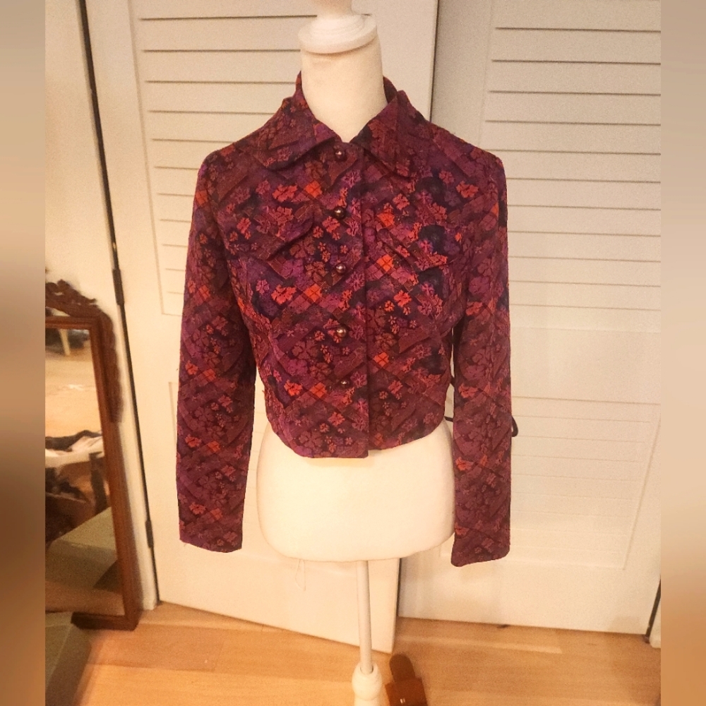 Leslie Fay Vintage Boho Jacket Beautiful Buttons Small